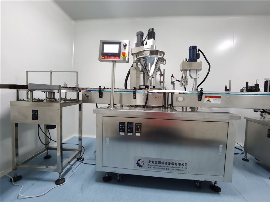 西林瓶粉末灌裝貼標稱重剔除生產(chǎn)線全新上線